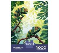 Teenager Jigsaw Puzzles 1000 Pieces Chameleons in Jungle Puzzle for Adults Toy Wall Decor Hand Speed Race Educational Challenge 52x38cm/1000pcs