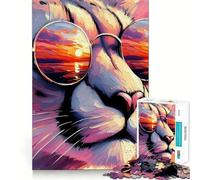 Teenager Jigsaw Puzzles 1000 Pieces Cheetah Sunset Chill Flawless Edge Fun Thinking Fun Game Cozy Fun Time Xmas Art Display (38x26cm)