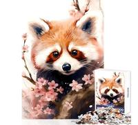 Teenager Jigsaw Puzzles 1000 Pieces Cherry Blossom Red Panda Jigsaw for Teenagers Pattern Assembly Challenging To Complete Unique Birthday And Xmas Gifts (50x75cm)