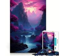 Teenager Jigsaw Puzzles 1000 Pieces Cherry Blossom Sunset Flawless Edge Fun Thinking Fun Game Cozy Fun Time Xmas Art Display (38x52cm)