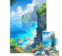 Teenager Jigsaw Puzzles 1000 Pieces Coastal Cliffside Paradise Help The Brain Exercise Home Art Decor Relax Games Suitable for People Aged 14 And Above (38x52cm)