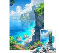 Teenager Jigsaw Puzzles 1000 Pieces Coastal Cliffside Paradise Help The Brain Exercise Home Art Decor Relax Games Suitable for People Aged 14 And Above (50x75cm)