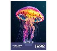 Teenager Jigsaw Puzzles 1000 Pieces Colorful Jellyfish Poster Puzzles for Adults Fun Games Difficult Challenge Birthday Present, Gifts, 52x38cm/1000pcs