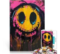 teenager Jigsaw Puzzles 1000 Pieces Colorful Smile Crazy Face Denkspiel Jedes Stück ist einzigartig Anspruchsvolles Familienspiel38x52cm