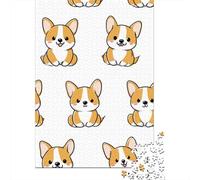 Teenager Jigsaw Puzzles 1000 Pieces Corgi Dog Pattern Puzzles for Adults Fun Games Difficult Challenge Birthday Present, Gifts, 70x50cm/1000pcs