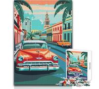 Teenager Jigsaw Puzzles 1000 Pieces Cuba Cityscape Enjoy Cozy Calm Downtime Hours Clean Cut Durable Play Craft Toy Size 38x26cm