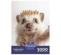 Teenager Jigsaw Puzzles 1000 Pieces Cute Hedgehog Selfie Adult Jigsaw Brain Teaser Game Enhance Memory Gifts for Friends And Family 38x26cm/1000pcs