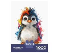 Teenager Jigsaw Puzzles 1000 Pieces Cute Penguin Watercolor Adult Jigsaw Brain Teaser Game Enhance Memory Gifts for Friends And Family 52x38cm/1000pcs