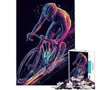 Teenager Jigsaw Puzzles 1000 Pieces Cyclist in Motion Help The Brain Exercise Home Art Decor Relax Games Suitable for People Aged 14 And Above (38x52cm)