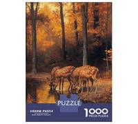 Teenager Jigsaw Puzzles 1000 Pieces Deer in Autumn Forest Puzzles for Adults Family Games Wall Decoration Educational Challenge 52x38cm/1000pcs
