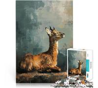 teenager Jigsaw Puzzles 1000 Pieces Deer Portrait Challenging To Complete But Fun And Humorous gifts for friends and family 26x38cm