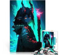 teenager Jigsaw Puzzles 1000 Pieces Demon Girl with Staff Pädagogisches Familienspiel Perfekte Dekoration75x50cm