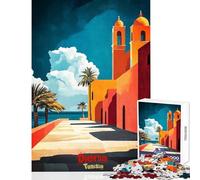 Teenager Jigsaw Puzzles 1000 Pieces Djerba Tunisia Art Poster Jigsaw 1000 Piece Educational Games Art Work Gifts Presents for Women (38x52cm)