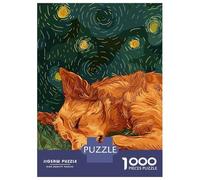 Teenager Jigsaw Puzzles 1000 Pieces Dog Sleeping Under Starry Night Sky Puzzle for Adults Relaxing Games Birthday Present Gifts for Friends And Family 70x50cm/1000pcs