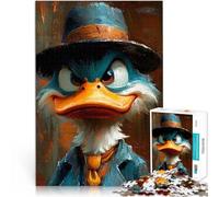 teenager Jigsaw Puzzles 1000 Pieces Donald Duck Portrait Herausfordernd Schwierig mit passendem Poster und Quizblatt75x50cm