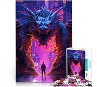 teenager Jigsaw Puzzles 1000 Pieces Dragon Gate Second Neon Lernspiele Jedes Stück ist einzigartig Anspruchsvolles Familienspiel75x50cm