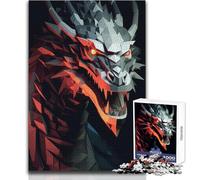 Teenager Jigsaw Puzzles 1000 Pieces Dragon Geometric Style Enjoy Cozy Calm Downtime Hours Clean Cut Durable Play Craft Toy Size 50x75cm