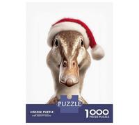 Teenager Jigsaw Puzzles 1000 Pieces Duck with Santa Hat Puzzles for Adults Family Games Wall Decoration Educational Challenge 38x26cm/1000pcs