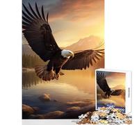 Teenager Jigsaw Puzzles 1000 Pieces Eagle Flying Sea Jigsaw for Teenagers Pattern Assembly Challenging To Complete Unique Birthday And Xmas Gifts (38x52cm)