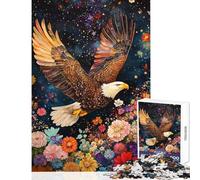 Teenager Jigsaw Puzzles 1000 Pieces Eagle Soars Among Stars And Flowers Hands-on Game A Work of Art Educational Toy Christmas Birthday Gifts (38X52cm)
