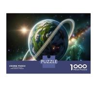 Teenager Jigsaw Puzzles 1000 Pieces Earth with Rings in Space Jigsaw for Adults Toy Wall Decor Perfect Decoration Gifts for Friends And Family 38x26cm/1000pcs