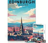 Teenager Jigsaw Puzzles 1000 Pieces Edinburgh Scotland Travel Neat Joint Decor Mental Skill Game Rest Time Game Xmas Art Display (50x75cm)