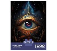 Teenager Jigsaw Puzzles 1000 Pieces Eerie Eye Poster Print Puzzles for Adults Fun Games Difficult Challenge Birthday Present, Gifts, 70x50cm/1000pcs