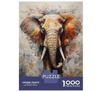 Teenager Jigsaw Puzzles 1000 Pieces Elephant Walking in Paint Puzzles for Adults Family Games Wall Decoration Educational Challenge 70x50cm/1000pcs