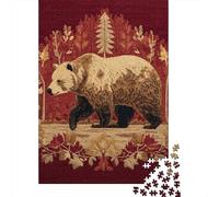 Teenager Jigsaw Puzzles 1000 Pieces Embroidered Forest Bear Decor Adult Jigsaw Relaxing Games For Family Fun Gifts for Friends And Family 52x38cm/1000pcs