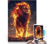 teenager Jigsaw Puzzles 1000 Pieces Fiery Lion Savanah King Pattern assembly for is ideal as a gift for the whole family 50x70cm