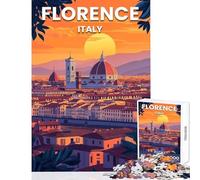 Teenager Jigsaw Puzzles 1000 Pieces Florence Sunset Cityscape Educational Games Analysis And Logic DIY Toys Christmas Birthday Gifts (38X52CM)