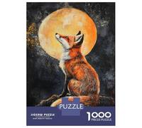 Teenager Jigsaw Puzzles 1000 Pieces Fox Under Moonlight-1 Adult Jigsaw Puzzle Relaxing Games Staycation Kill Time Challenging To Complete 52x38cm/1000pcs