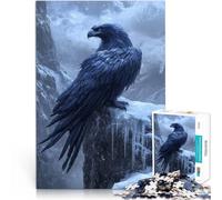 teenager Jigsaw Puzzles 1000 Pieces Frozen Eagle in Ice World Für Familienspaß mit passendem Poster und Quizblatt52x38cm