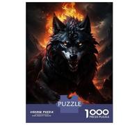 Teenager Jigsaw Puzzles 1000 Pieces Giant Wolf Red Eye Jigsaw Puzzle Toy Wall Decor Improve Memory Gifts for Friends And Family 38x26cm/1000pcs