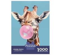 Teenager Jigsaw Puzzles 1000 Pieces Giraffe Blowing Bubble Gum Jigsaw Puzzle Toy Wall Decor Improve Memory Gifts for Friends And Family 70x50cm/1000pcs
