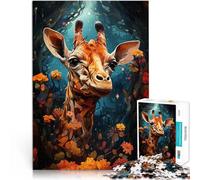 teenager Jigsaw Puzzles 1000 Pieces Giraffe in paradise garden Intellectual Game for is ideal as a gift for the whole family 50x70cm