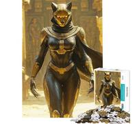Teenager Jigsaw Puzzles 1000 Pieces Golden Cat Warrior Help The Brain Exercise Home Art Decor Relax Games Suitable for People Aged 14 And Above (38x26cm)