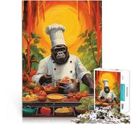 teenager Jigsaw Puzzles 1000 Pieces Gorilla cooking kitchen Präzisionsschnitt Künstlersammlung, Bildende Kunst75x50cm