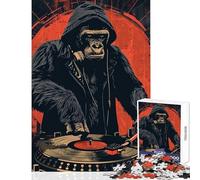 Teenager Jigsaw Puzzles 1000 Pieces Gorilla DJ Start The Party Hands-on Game Home Art Decor Home Decoration Toys Difficult And Challenge (38X52CM)