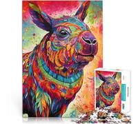 teenager Jigsaw Puzzles 1000 Pieces Guinea pig in colorful art Educational Games with Fully Interlocking Randomly Shaped Pieces 26x38cm
