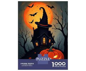 Teenager Jigsaw Puzzles 1000 Pieces Halloween Night Haunted House Puzzle for Adults Toy Wall Decor Hand Speed Race Educational Challenge 38x26cm/1000pcs