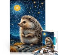 teenager Jigsaw Puzzles 1000 Pieces Hedgehog Starry Night Challenging To Complete But Fun And Humorous is ideal as gifts for the whole family 50x70cm