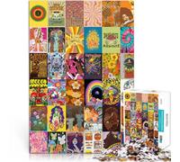 teenager Jigsaw Puzzles 1000 Pieces hippie patchwork art game 50x75cm Fun at Home Activities, Birthday Present,Travel Gifts, for and 14 Years old