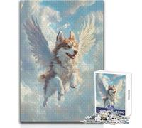 Teenager Jigsaw Puzzles 1000 Pieces Husky Angel Enjoy Cozy Calm Downtime Hours Clean Cut Durable Play Craft Toy Size 38x26cm