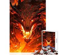 Teenager Jigsaw Puzzles 1000 Pieces Inferno Dragon Unleashed Educational Games Analysis And Logic DIY Toys Christmas Birthday Gifts (75X50CM)