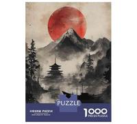 Teenager Jigsaw Puzzles 1000 Pieces Japanese Landscape with Red Sun Puzzle for Adults Toy Wall Decor Hand Speed Race Educational Challenge 38x26cm/1000pcs