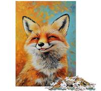 Teenager Jigsaw Puzzles 1000 Pieces Joyful Fox Smile Relaxing Games Birthday Present Educational Toy Christmas Birthday Gifts Size 75x50cm