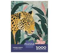 Teenager Jigsaw Puzzles 1000 Pieces Leopard Tropical Jungle Puzzles for Adults Family Games Wall Decoration Educational Challenge 70x50cm/1000pcs