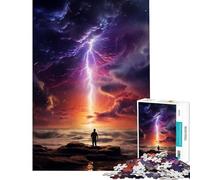 Teenager Jigsaw Puzzles 1000 Pieces Lightning in The Sky Educational Games Challenging Game Toys Secret Santa Gifts But Fun And Humorous (Size 38x26cm)