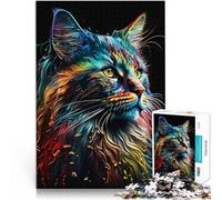 teenager Jigsaw Puzzles 1000 Pieces Maine Coon cat Pädagogisches Spielzeug zum Stressabbau Kunstwerk Geschenk75x50cm